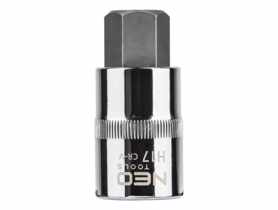 Końcówka sześciokątna na nasadce 1/2", H17 x 55 mm NEO