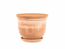 Doniczka ceramiczna Grecka 20,5x25,5 cm terakota z bielą WOKAS