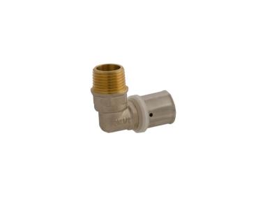 Zdjęcie: Kolanko PEX 20 mm x 3/4 gwint zewnętrzny system zaprasowywany IDMAR