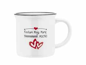 Kubek porcelitowy z wywiniętym rantem 320 ml dekor Kocham Mamę ALTOMDESIGN