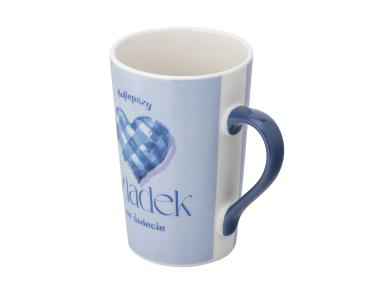 Zdjęcie: Kubek stożek wysoki Najlepszy dziadek 430 ml dekoracja niebieskie serce ALTOM DESIGN