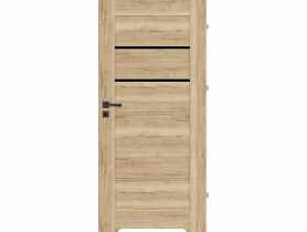 Drzwi wewnętrzne Seres 80P dąb halifax, czarna szyba, podcięcie NAWADOOR