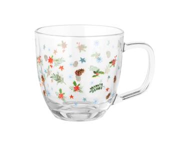 Zdjęcie: Kubek szklany Zimowe Skrzaty 420 ml dekoracja B ALTOM DESIGN