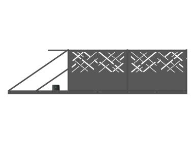 Zdjęcie: Brama przesuwna Ana 4,00 m, 1,50 m, stal ocynk+RAL7016 struktura lewa z automatem POLBRAM