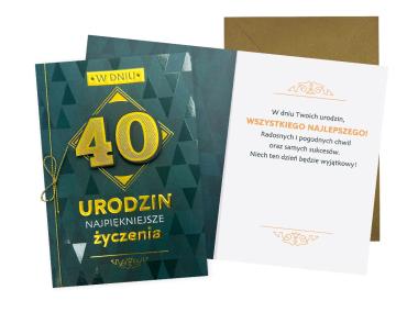Zdjęcie: Karnet DK-1120 Urodziny 40 - cyfry, męskie KUKARTKA