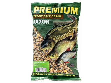 Zdjęcie: Ziarno premium ready 1 kg mix 5 kukurydza, groch, pszenica, konopie JAXON