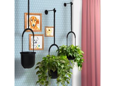 Zdjęcie: Donica wisząca Luca 180 recycled, czarny LAMELA