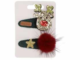 Spinki świąteczne zestaw 2 sztuk ciemno-zielone JUMI