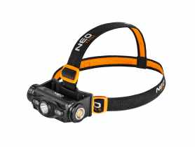 Latarka czołowa akumulatorowa USB 1000 lm czerwony/niebieski CREE LED + LED NEO