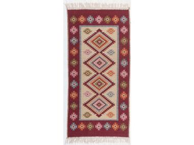 Zdjęcie: Dywan Kilim 60x120 cm bordo romby MULTI-DECOR