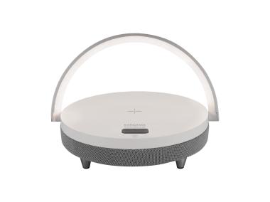Zdjęcie: Lampka biurkowa Saturn Led Speaker kolor biały/szary STRUHM