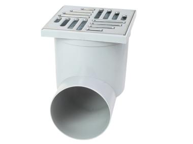 Zdjęcie: Wpust z metalową kratką z bocznym odpływem fi110, 150x150x190 mm ZMM MAXPOL