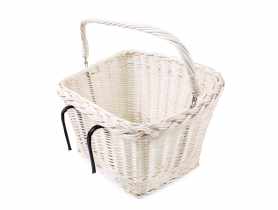 Koszyk wiklinowy rowerowy 42x30x21x26/38 cm perłowy TIN TOURS