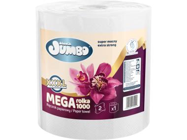 Zdjęcie: Ręcznik papierowy mega 1000 1 rolka 2-warstwowy SŁONIK JUMBO