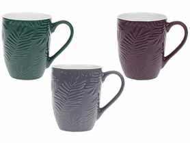Kubek Leaf 350 ml z porcelany New Bone wzór Color Mix DECOR