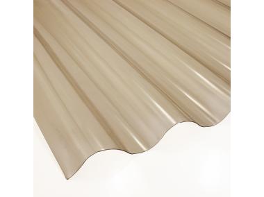 Zdjęcie: Płyta falista PVC 90x200 cm/0,8 mm Fala 76/18 dymna brąz ROBELIT