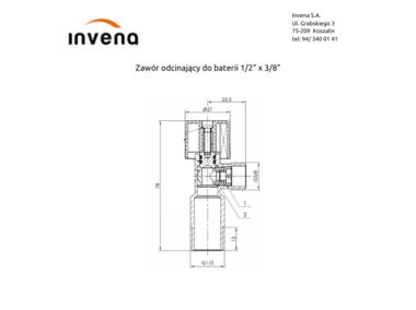 Zdjęcie: Zawór odcinający do baterii 1/2x3/8 INVENA