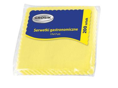 Zdjęcie: Serwetki gastronomiczne kolor ząbkowane 17x17 cm - 200 szt. GROSIK