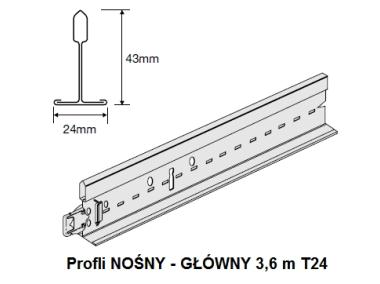 Zdjęcie: Profil główny 24x43 mm - 3,6 m Prelude 24XL2 kolor biały KCS