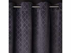 Zasłona velvet tłoczony wzór karo chic geometry grafitowa 140x270 cm CHIC HOME