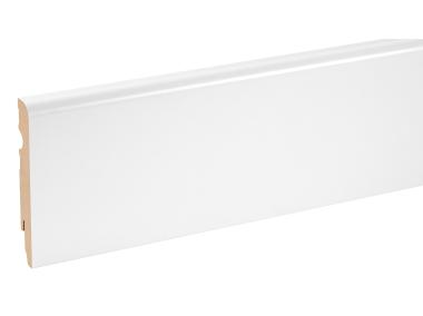 Zdjęcie: Listwa przypodłogowa MDF Biały RAL 9003 okleina półmat 10x1,6 cm zaokrąglona R08 220 cm CEZAR