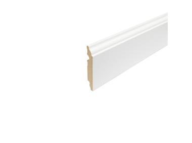 Zdjęcie: Listwa przypodłogowa MDF Biały RAL 9003 okleina półmat 10x1,6 cm zaokrąglona R08 220 cm CEZAR