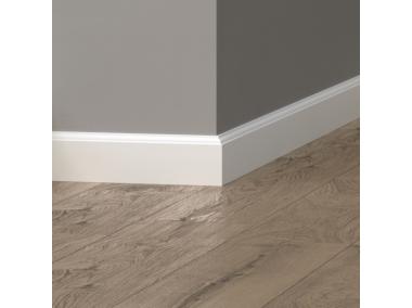Zdjęcie: Listwa przypodłogowa MDF Biały RAL 9003 okleina półmat 10x1,6 cm zaokrąglona R08 220 cm CEZAR
