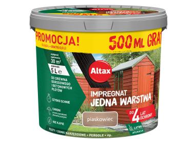 Zdjęcie: Impregnat Jedna Warstwa 4 lata, piaskowiec 4,5 L + 0,5 L ALTAX