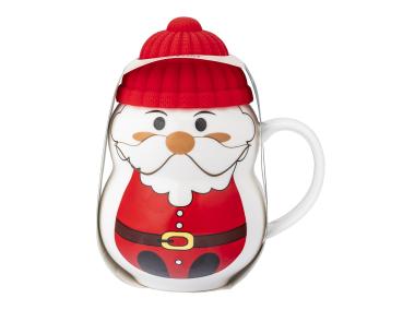 Zdjęcie: Kubek zimowy 380 ml z silikonową czapeczką Mikołaj ALTOM DESIGN