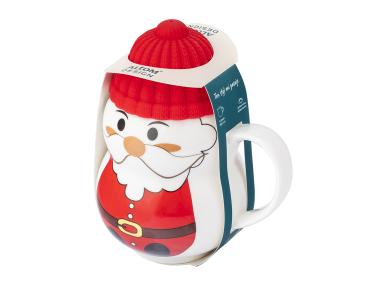 Zdjęcie: Kubek zimowy 380 ml z silikonową czapeczką Mikołaj ALTOM DESIGN