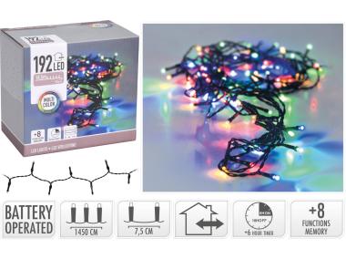 Zdjęcie: Łańcuch świetlny na baterie 14,5 m 192 led wielokolorowy KOOPMAN