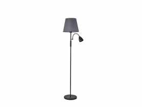 Lampa podłogowa Artemis plus, czarna podstawa, szary abażur ADRILUX