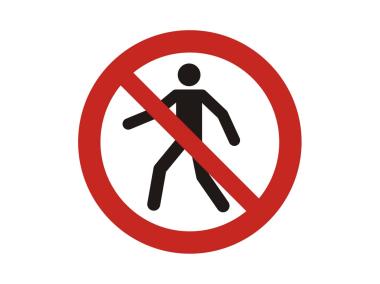 Zdjęcie: Oznaczenie "Zakaz przejścia" 15x15 cm METRO