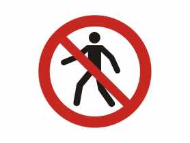 Oznaczenie "Zakaz przejścia" 15x15 cm METRO