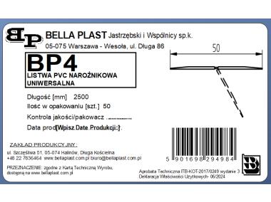 Zdjęcie: Kątownik PVC uniwersalny BP4 L250 BELLA PLAST