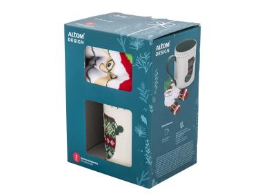 Zdjęcie: Zestaw kubek świąteczny 500 ml zielony ze skarpetkami ALTOM DESIGN