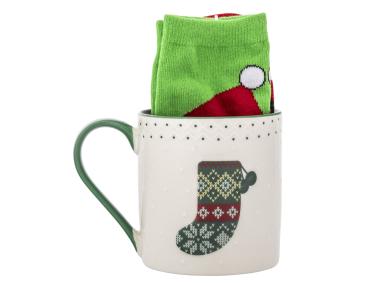 Zdjęcie: Zestaw kubek świąteczny 500 ml zielony ze skarpetkami ALTOM DESIGN