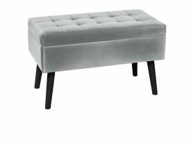 Ława ze schowkiem Gloria, szara, nogi drewniane TS INTERIOR