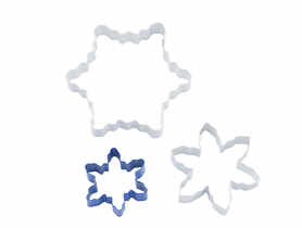 Komplet 3 wykrawaczy nierdzewnych Śnieżynka 6x2; 9,5x2; 12x2 cm ALTOMDESIGN