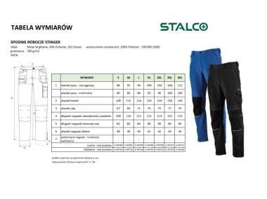 Zdjęcie: Spodnie robocze do pasa Stinger czarne M STALCO