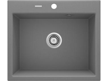 Zdjęcie: Zlewozmywak Andante szary metalik granit 1K 600x520x210, space saver DEANTE
