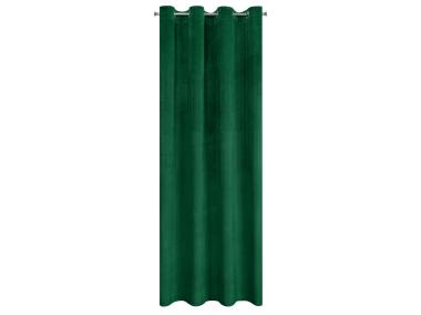 Zdjęcie: Zasłona Victoria 140x250 cm ciemnozielona na przelotkach EUROFIRANY