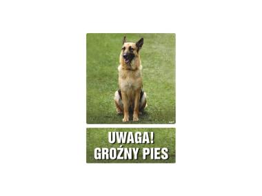 Zdjęcie: Oznaczenie "Uwaga! Groźny pies" 14,8x21 cm płyta METRO