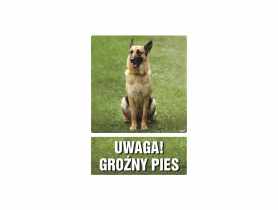 Oznaczenie "Uwaga! Groźny pies" 14,8x21 cm płyta METRO
