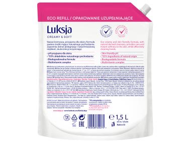 Zdjęcie: Mydło w płynie Creamy & Soft róża i proteiny mleka 1,5 L zapas LUKSJA