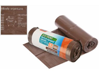 Zdjęcie: Worki na śmieci Eco trend 120 L - 5 szt. brązowe RAVI