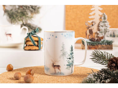 Zdjęcie: Kubek prosty Misty Forest 300 ml dekoracja jeleń ALTOMDESIGN