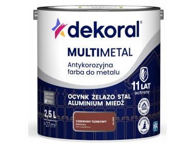 Zdjęcie: Farba do metalu Multimetal Antykorozyjna Czerwony tlenkowy 2,5 L DEKORAL