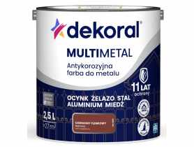 Farba do metalu Multimetal Antykorozyjna Czerwony tlenkowy 2,5 L DEKORAL