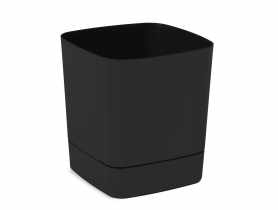 Donica z podstawką Clima 34x34 cm czarna LAMELA PLASTIC